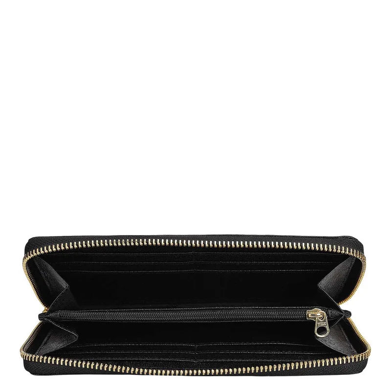 Da Milano Black Franzy Leather Ladies Wallet - Black for Women | Best Price UAE